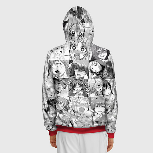 Мужская толстовка на молнии Японская анимация компиляция / 3D-Красный – фото 4