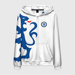Толстовка 3D на молнии мужская FC Chelsea: White Lion, цвет: 3D-белый