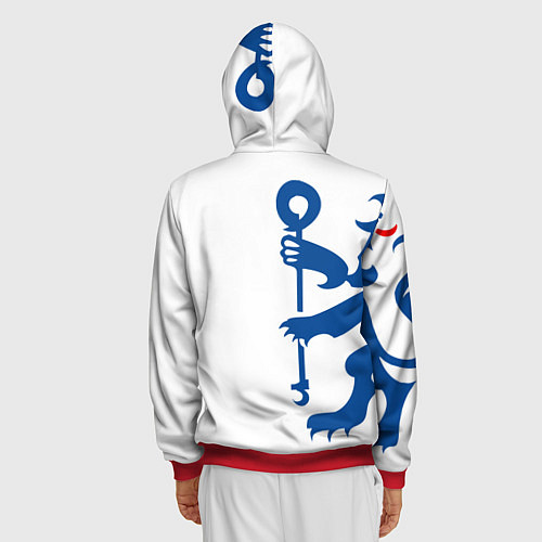 Мужская толстовка на молнии FC Chelsea: White Lion / 3D-Красный – фото 4