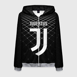 Толстовка 3D на молнии мужская FC Juventus: Black Lines, цвет: 3D-меланж