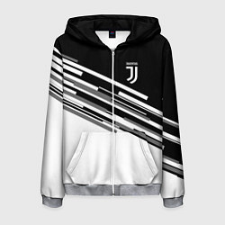 Толстовка 3D на молнии мужская FC Juventus: B&W Line, цвет: 3D-меланж