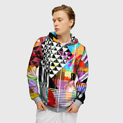 Толстовка 3D на молнии мужская RGB Geometry, цвет: 3D-меланж — фото 2