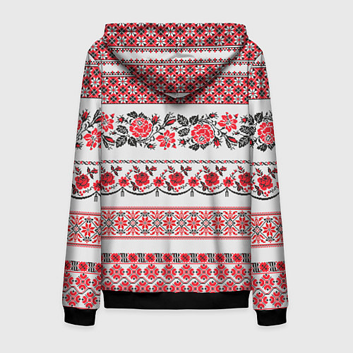 Мужская толстовка на молнии Старославянский узор / 3D-Черный – фото 2