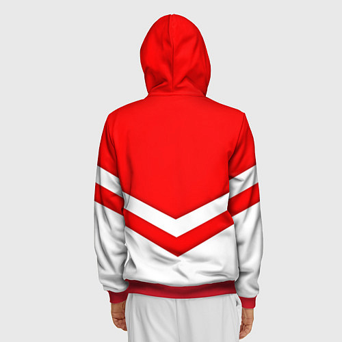 Мужская толстовка на молнии Звезды Спартака / 3D-Красный – фото 4