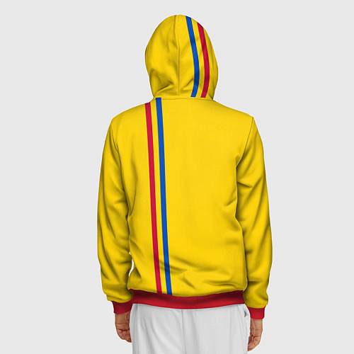 Мужская толстовка на молнии Молдавия: лента с гербом / 3D-Красный – фото 4