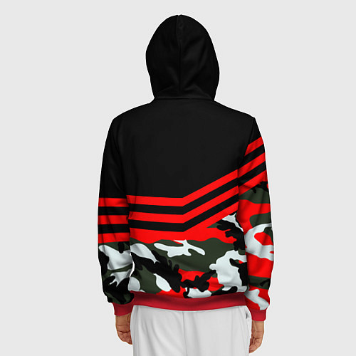 Мужская толстовка на молнии Полиция: Камуфляж / 3D-Красный – фото 4