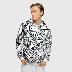 Толстовка 3D на молнии мужская Boho Style, цвет: 3D-белый — фото 2