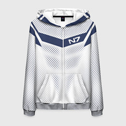 Толстовка 3D на молнии мужская N7: White Armor, цвет: 3D-меланж