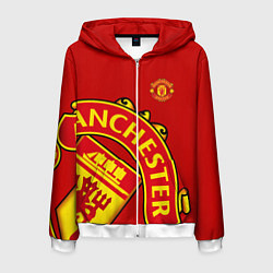 Толстовка 3D на молнии мужская FC Man United: Red Exclusive, цвет: 3D-белый