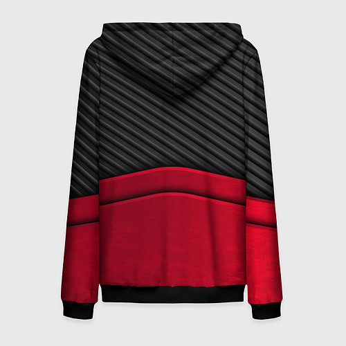Мужская толстовка на молнии Lexus: Red Carbon / 3D-Черный – фото 2