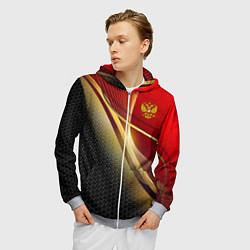 Толстовка 3D на молнии мужская RUSSIA SPORT: Gold Collection, цвет: 3D-меланж — фото 2