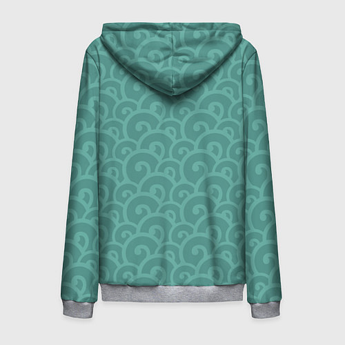 Мужская толстовка на молнии Японские рыбки / 3D-Меланж – фото 2