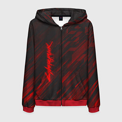 Толстовка 3D на молнии мужская Cyberpunk 2077: Red Breaks, цвет: 3D-красный