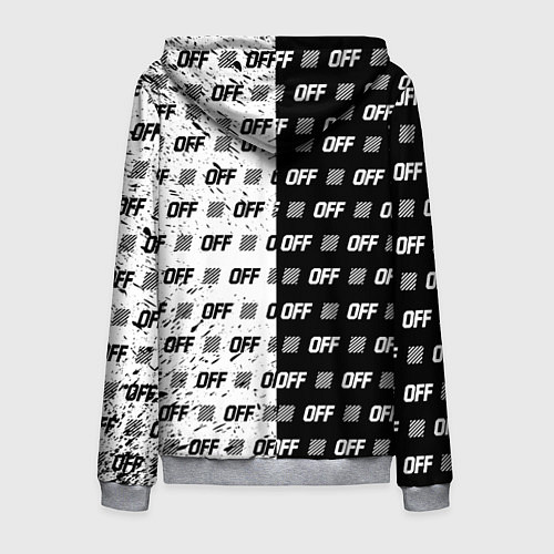 Мужская толстовка на молнии Off-White: Black & White / 3D-Меланж – фото 2