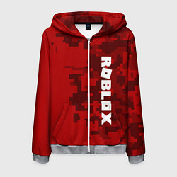 Толстовка 3D на молнии мужская ROBLOX: Red Camo, цвет: 3D-меланж