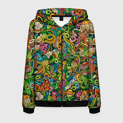 Мужская толстовка на молнии Тибетский коллаж