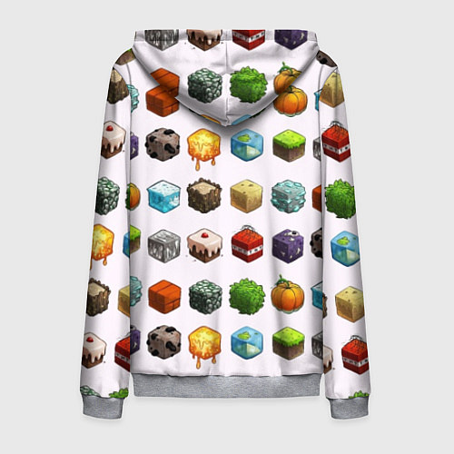 Мужская толстовка на молнии Minecraft Cubes / 3D-Меланж – фото 2