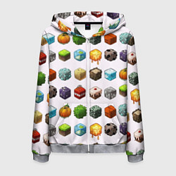 Мужская толстовка на молнии Minecraft Cubes