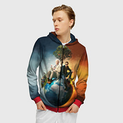 Толстовка 3D на молнии мужская Good Omens, цвет: 3D-красный — фото 2