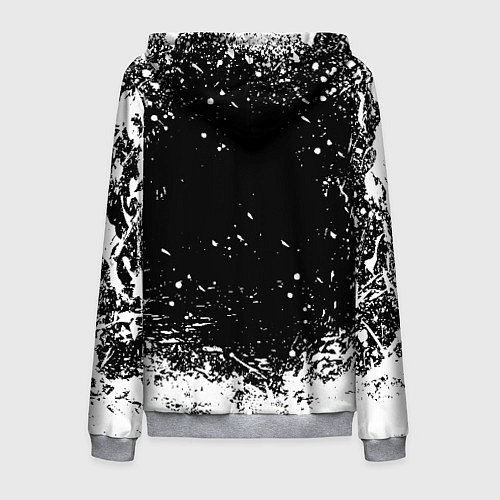 Мужская толстовка на молнии ЧЁРНЫЙ КЛЕВЕР / 3D-Меланж – фото 2