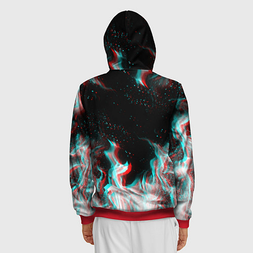 Мужская толстовка на молнии GHOSTEMANE GLITCH / 3D-Красный – фото 4