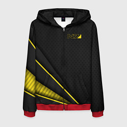 Толстовка 3D на молнии мужская Mass Effect N7, цвет: 3D-красный