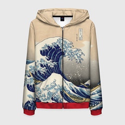 Мужская толстовка на молнии Kanagawa Wave Art