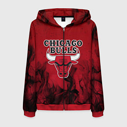 Толстовка 3D на молнии мужская CHICAGO BULLS, цвет: 3D-красный