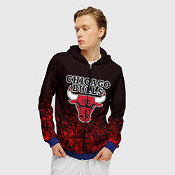 Толстовка 3D на молнии мужская CHICAGO BULLS, цвет: 3D-синий — фото 2