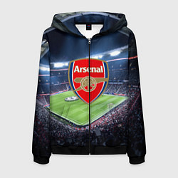 Толстовка 3D на молнии мужская FC Arsenal, цвет: 3D-черный