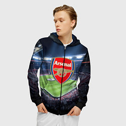 Толстовка 3D на молнии мужская FC Arsenal, цвет: 3D-черный — фото 2
