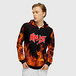 Толстовка 3D на молнии мужская АРИЯ, цвет: 3D-черный — фото 2