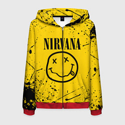 Толстовка 3D на молнии мужская NIRVANA, цвет: 3D-красный