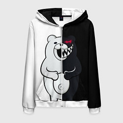Толстовка 3D на молнии мужская MONOKUMA, цвет: 3D-белый