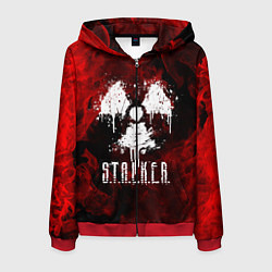 Толстовка 3D на молнии мужская STALKER 2, цвет: 3D-красный