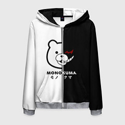 Толстовка 3D на молнии мужская Monokuma, цвет: 3D-меланж