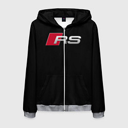 Толстовка 3D на молнии мужская AUDI RS, цвет: 3D-меланж
