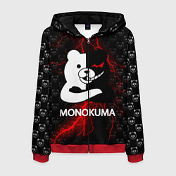 Толстовка 3D на молнии мужская MONOKUMA, цвет: 3D-красный