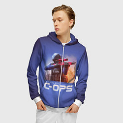 Толстовка 3D на молнии мужская Critical Ops, цвет: 3D-белый — фото 2