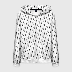 Толстовка 3D на молнии мужская LiL PEEP Pattern, цвет: 3D-белый