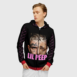 Толстовка 3D на молнии мужская Lil Peep, цвет: 3D-красный — фото 2