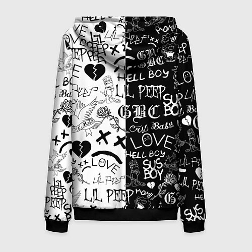 Мужская толстовка на молнии LIL PEEP LOGOBOMBING / 3D-Черный – фото 2