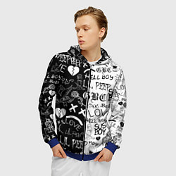 Толстовка 3D на молнии мужская LIL PEEP LOGOBOMBING, цвет: 3D-синий — фото 2
