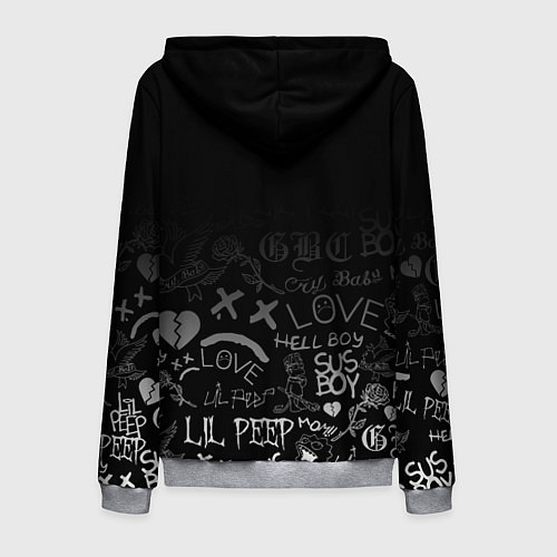 Мужская толстовка на молнии LIL PEEP / 3D-Меланж – фото 2