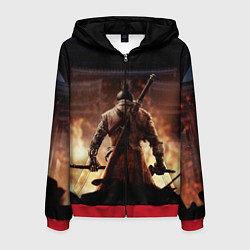 Толстовка 3D на молнии мужская Sekiro shadows die twice, цвет: 3D-красный