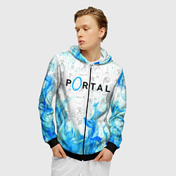 Толстовка 3D на молнии мужская PORTAL, цвет: 3D-черный — фото 2