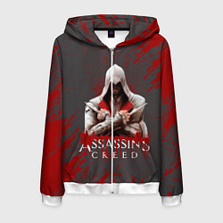 Толстовка 3D на молнии мужская Assassin’s Creed, цвет: 3D-белый