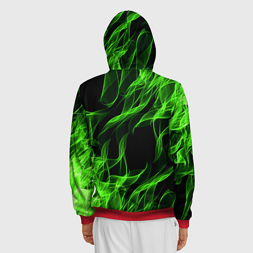 Мужская толстовка на молнии TOXIC FLAME / 3D-Красный – фото 4