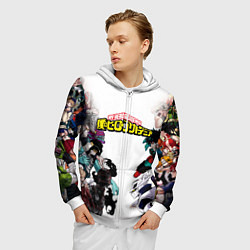 Толстовка 3D на молнии мужская My Hero Academia противостояние, цвет: 3D-белый — фото 2