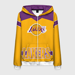 Толстовка 3D на молнии мужская Los Angeles Lakers, цвет: 3D-белый